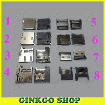 

16pcs/lot 8Models Mobile Phone Micro SD Card Slot TF card connector inner outer soldering type for digital product ect
