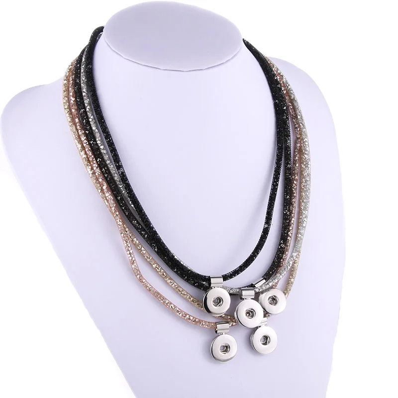 Кнопка со стразами кожаный браслет на 18 мм в стиле панк магнитный руку