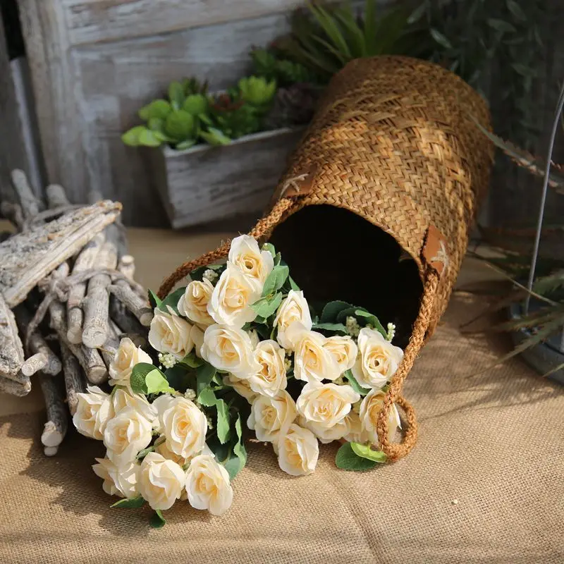 

home decor artificial flower bouquet champagne peony wedding flower high simulation Persian rose Christmas decoration