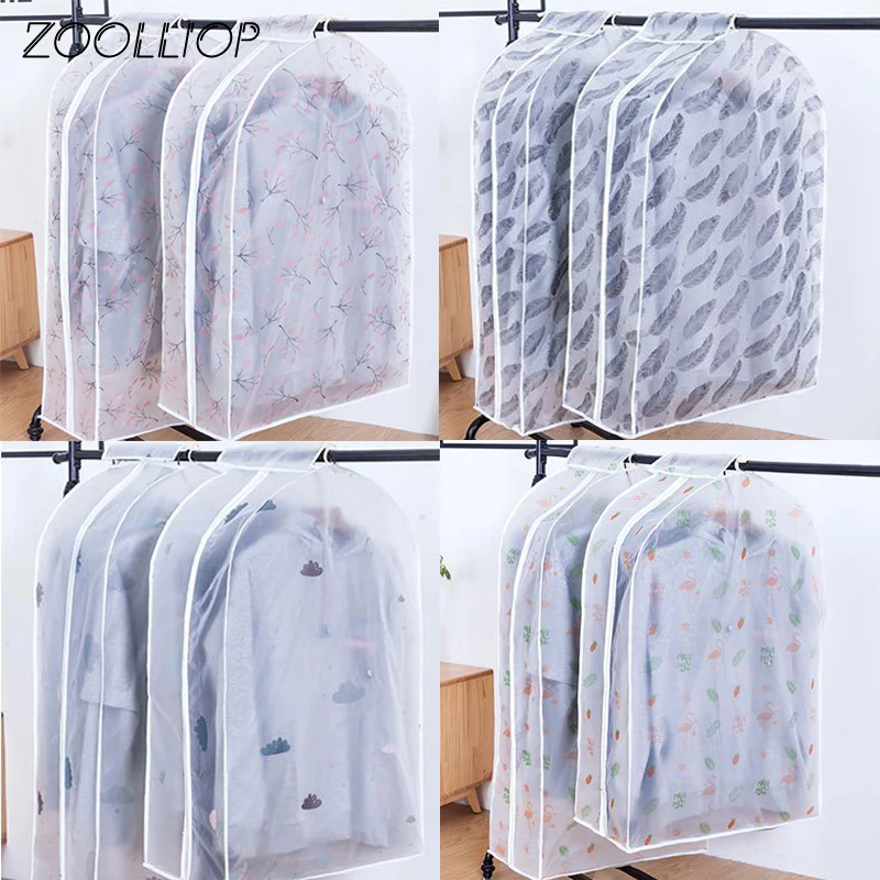Translucent garment bag covers for clothes with zipper clothes