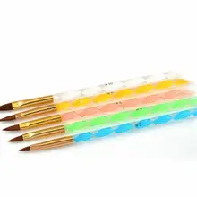 5 шт. пять Размеры Профессиональный Nail Книги по искусству Pen Кисть для Акриловая жидкость УФ гель лак акриловый порошок