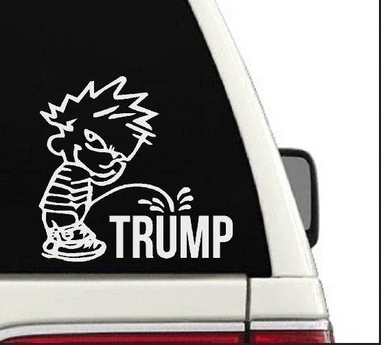 Calvin Peeing on Trump Car Decal Sticker 15x15cmStickers AliExpress