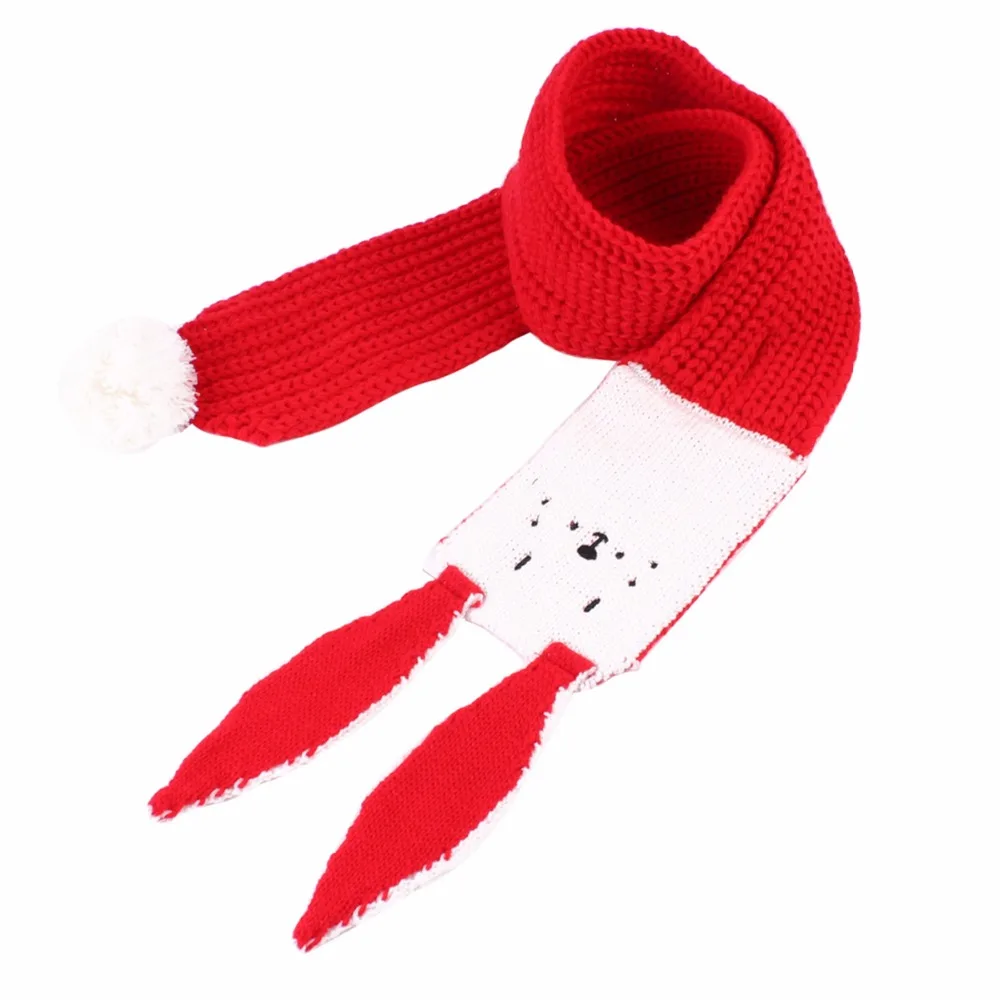 Детский шарф для девочек и мальчиков детская осень-зима теплая вязаная Кролик уха длинный шарф шаль сплошной мягкий шарф подарки Bufanda Infantil