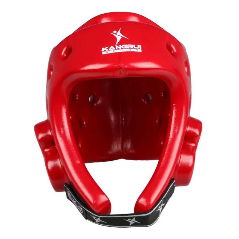 Pu Leather Sanda Boxing Head Guard Headgear Protector Sparring Gear red