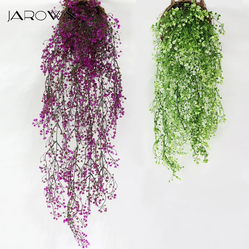 JAROWN Artificial Plastic Plants Decor Fake Vine Flowers For Home Garden Decorations Room Office Wall Hanging Rattan JAROWN Artificial Plastic Plants Decor Fake Vine Flowers For Home Garden Decorations Room Office Wall Hanging Rattan