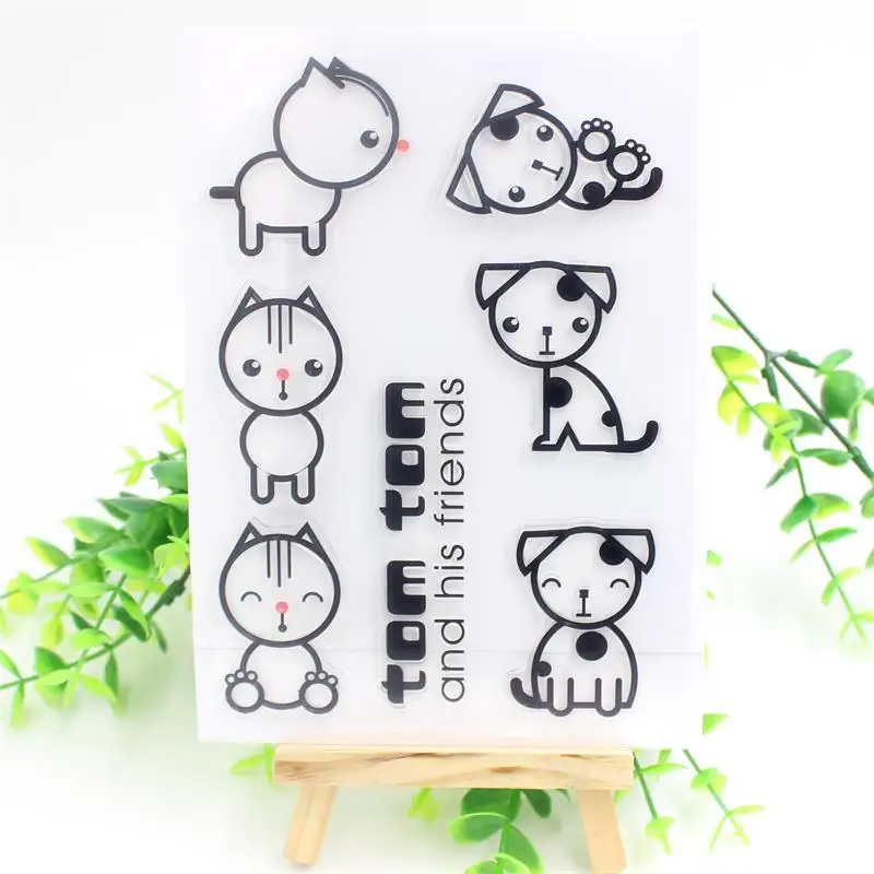 

Tom tom and his frends Transparent Clear Silicone Stamp/Seal for DIY scrapbooking/photo album Decorative clear stamp sheets