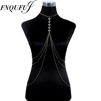 

Sexy Chain Necklaces&Pendants Layer Long Necklace Simple waist chain Punk Elegant Statement fashion jewelry