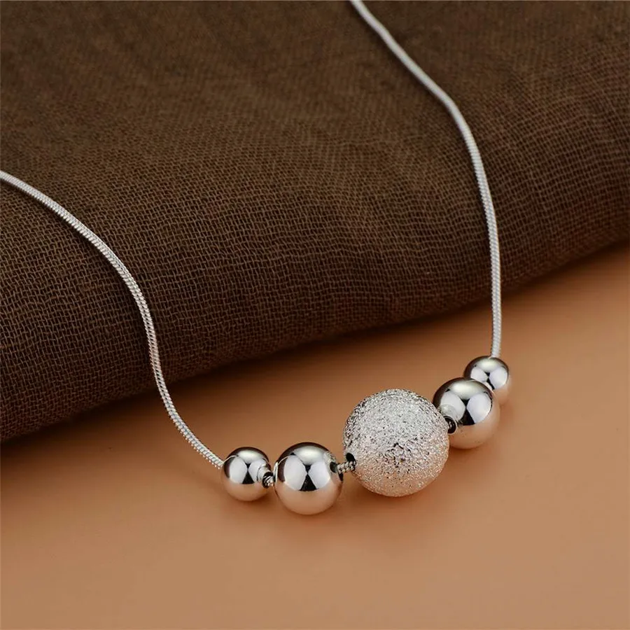 LN019 потеря денег по акции красивая мода элегантный цвет серебра талисман цепь из бисера красивое ожерелье ювелирные изделия