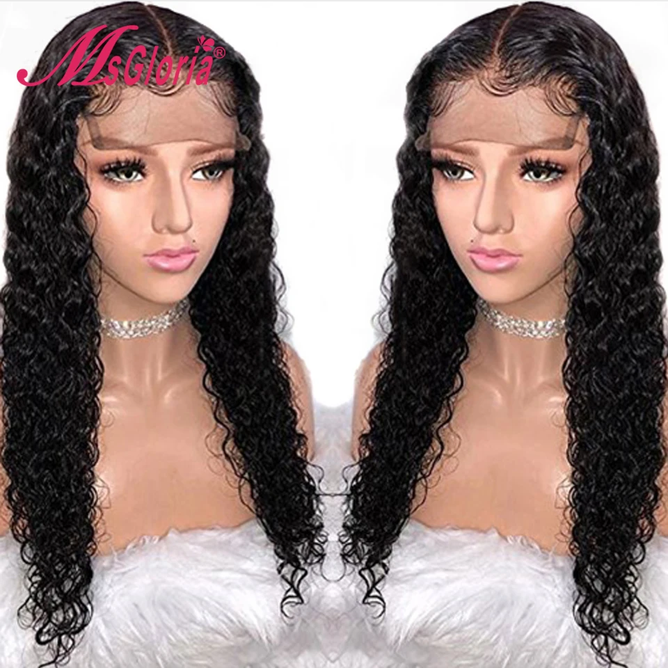 13*6 Lace Front Human Hair Wigs With Baby Hair Pre Plucked Brazilian Remy Curly Human Hair Wigs For Black Women Bleached Knots