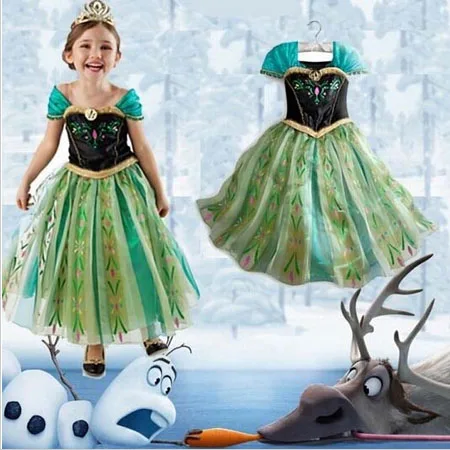 

Halloween Girl Dresses Princess Children Clothing Anna Elsa Cosplay Costume Kid's Party Dress Baby Girls Clothes