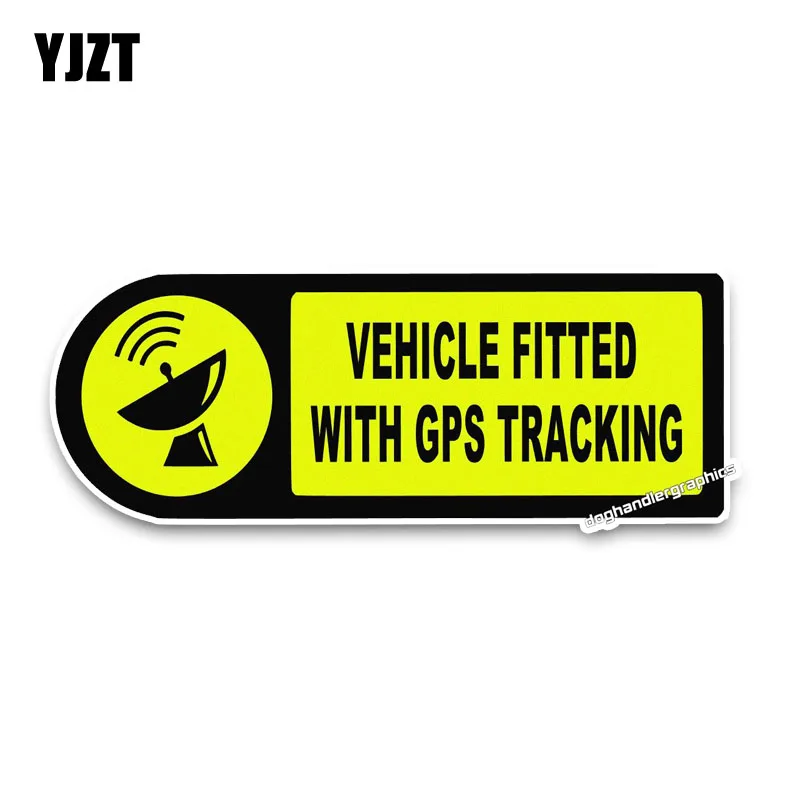 

YJZT 15.2*5.8CM PVC Vehicle Fitted With GPS Tracking Bold Decals Car Sticker C1-3038