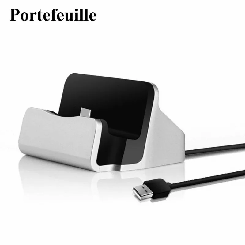 Portefeuille USB Type-C Desktop Charging Dock Station Cradles Holder Stand for Xiaomi Mi6 Mi5 Mi5s Samsung Galaxy S8 Plus Type C (2)