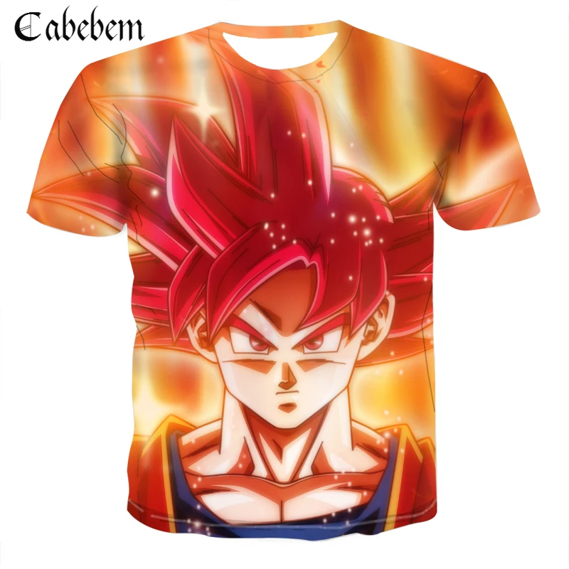 

Men's 3D T-shirt Dragon Ball Z Super Instinct Goku Super Saiyan God Red Vegeta Print Cartoon Summer Top T-Shirt 6XL