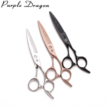 

Z9123 6" 17cm 440C Purple Dragon Micro Sawtooth Cutting Shears Normal Scissors Hairdressing Scissors Professional Hair Scissors
