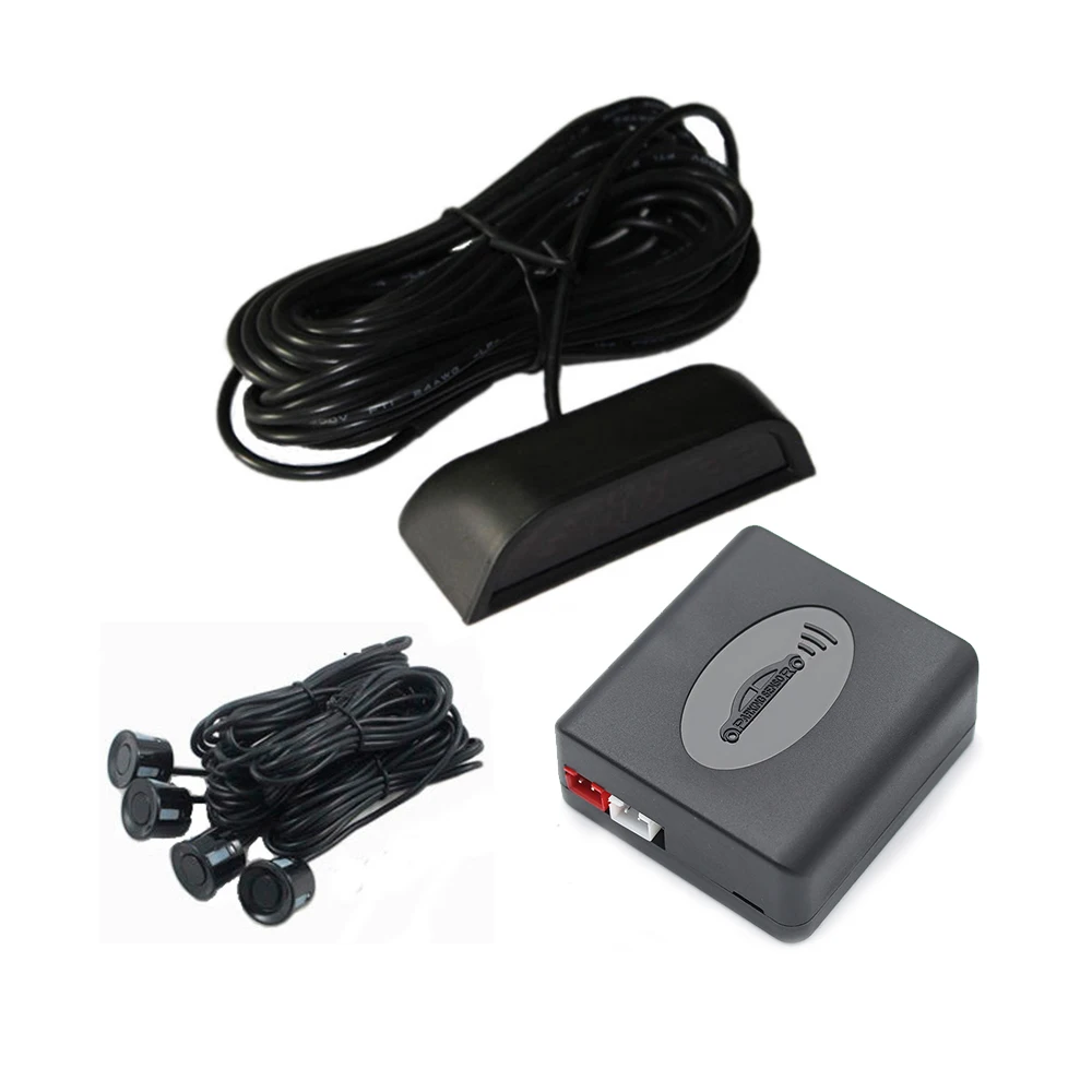 Eunavi Car Auto Parktronic LED Parking Sensor With 4 Sensors Reverse Backup Car Parking Radar Monitor Detector System Backlight 