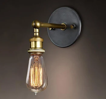 

American country wall lamp LOFT 220V retro industrial style iron pot lid with net wall lamp bar corridor restaurant wall lamp