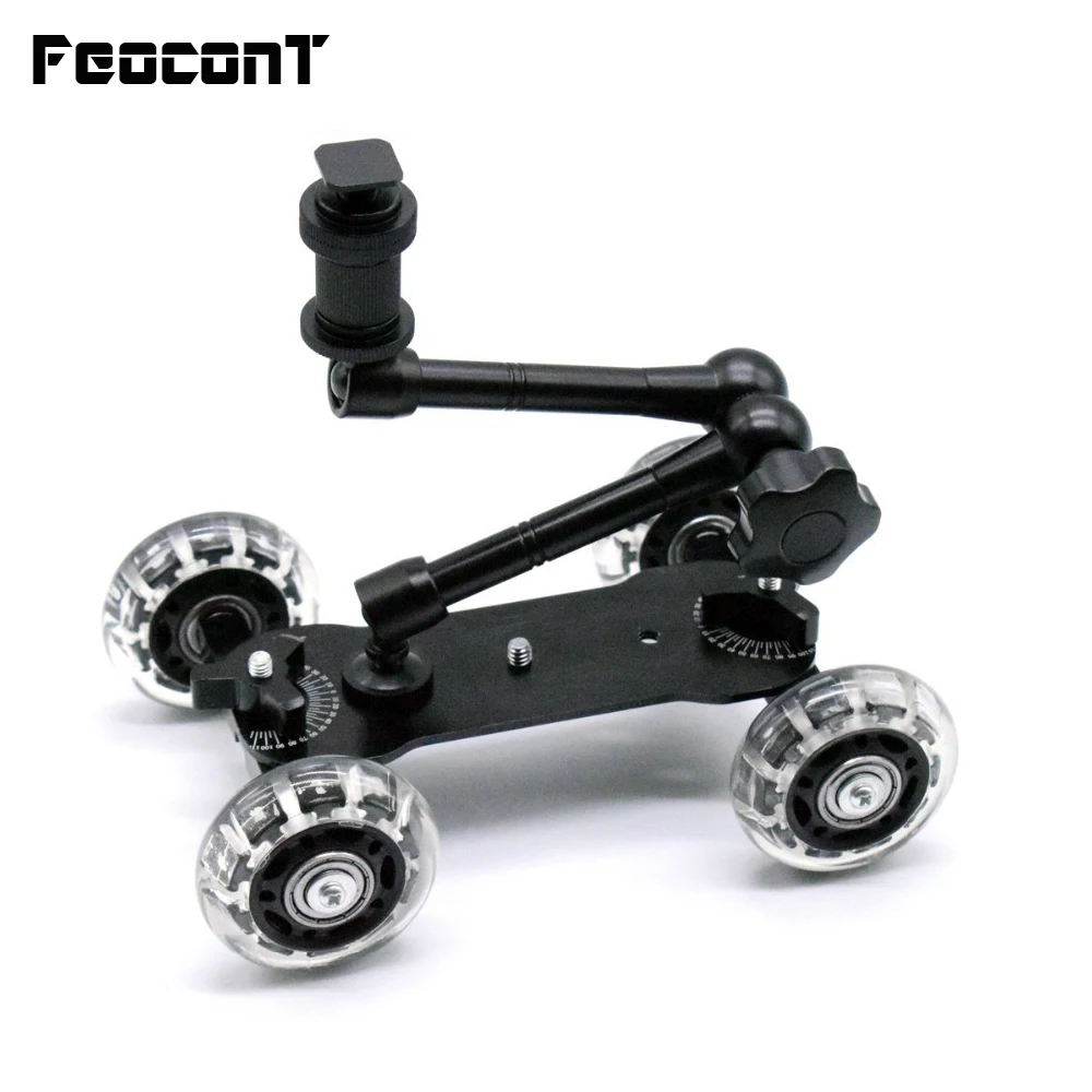

Black 18 lbs Dolly Kit Skater wheel Truck with 11 inch Articulating Magic Arm free shipping