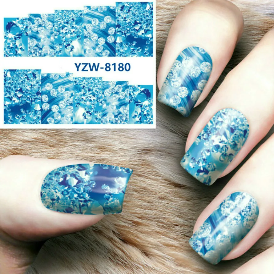 

1pcs New Magic Flower Water Transfer Nail Art Templates Pure Clear Jelly Silicone Nail Stamping Plate Scraper Cap Transparent N8