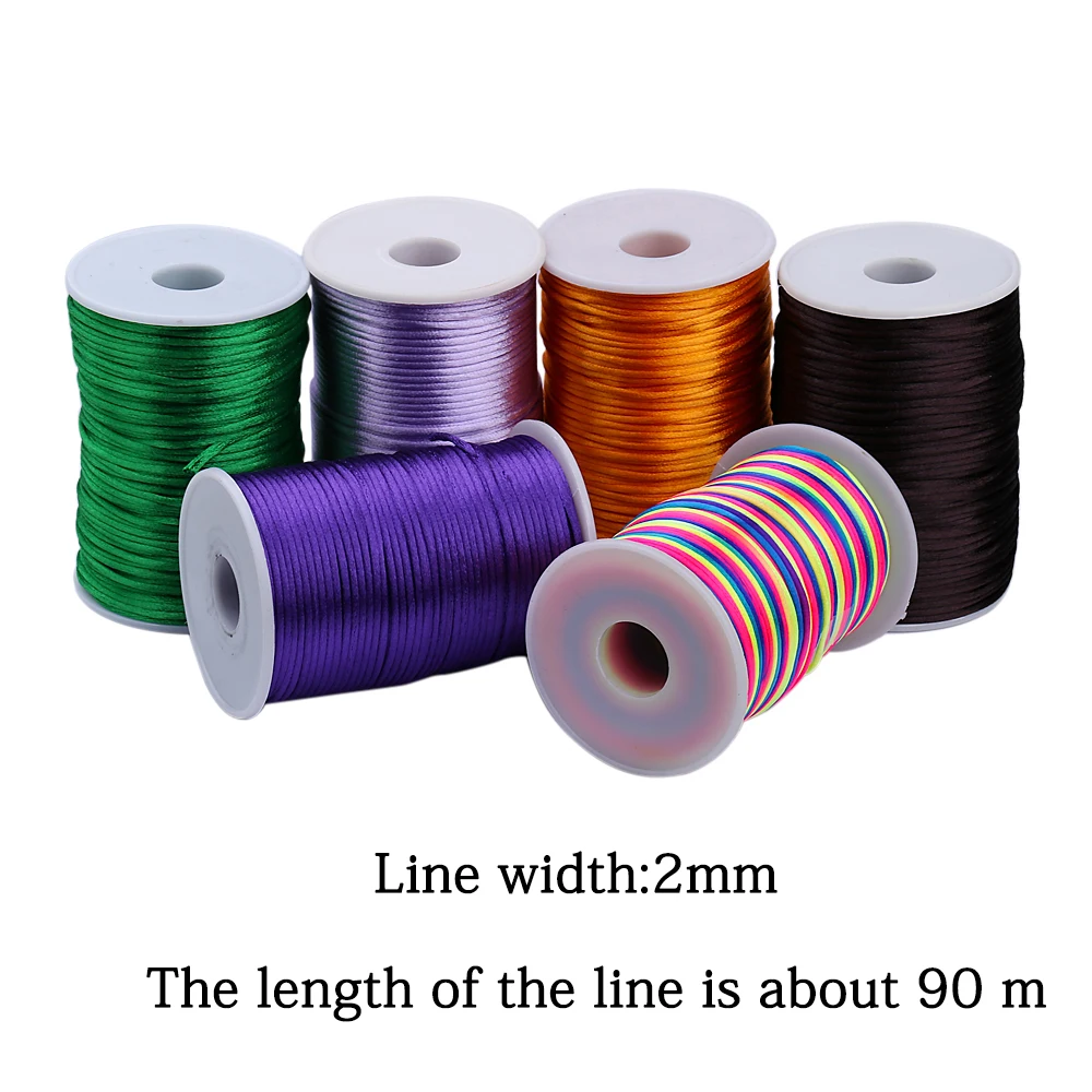 Beading Cord 2MM Crystal Rose Red Blue Yellow Black White Brown Stretch