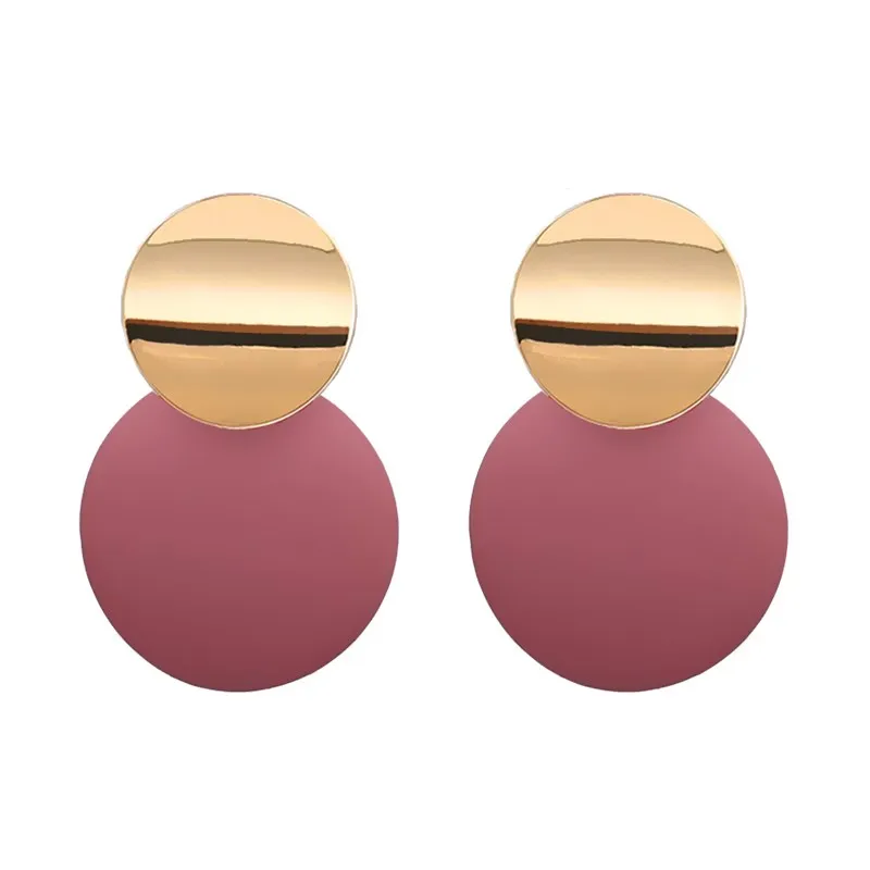 Fashion Statement Earrings 2019 Metal Round Geometric Earrings For Women Hanging Dangle Earrings Drop Earing Modern Jewelry Pun