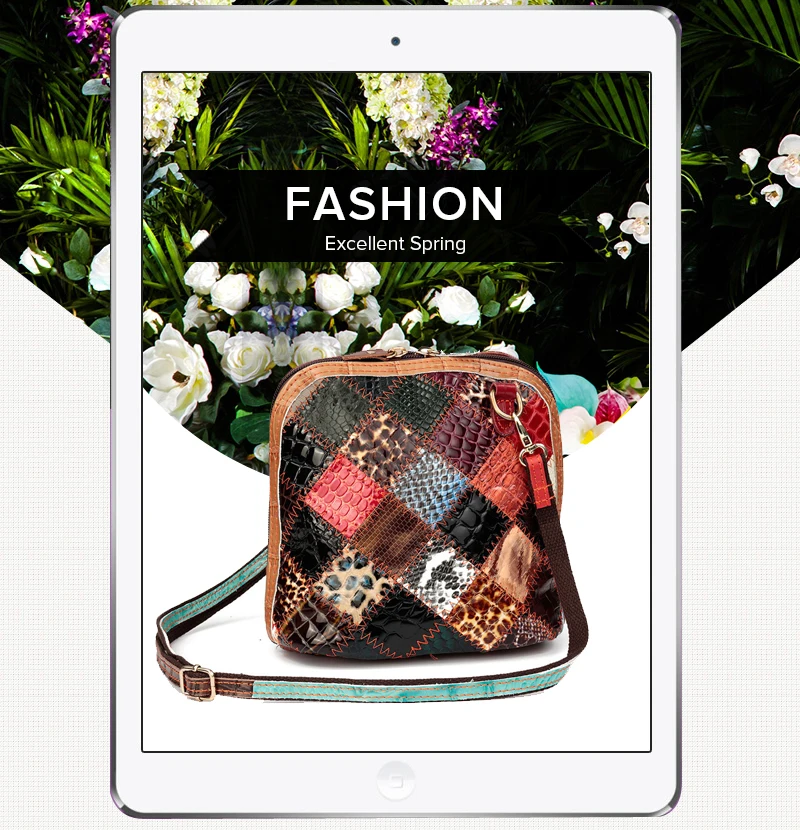 AEQUEEN, женская сумка на плечо, натуральная кожа, пэчворк, Ретро стиль, цветок, оболочка, сумка через плечо, сумки-мессенджеры, случайный цвет