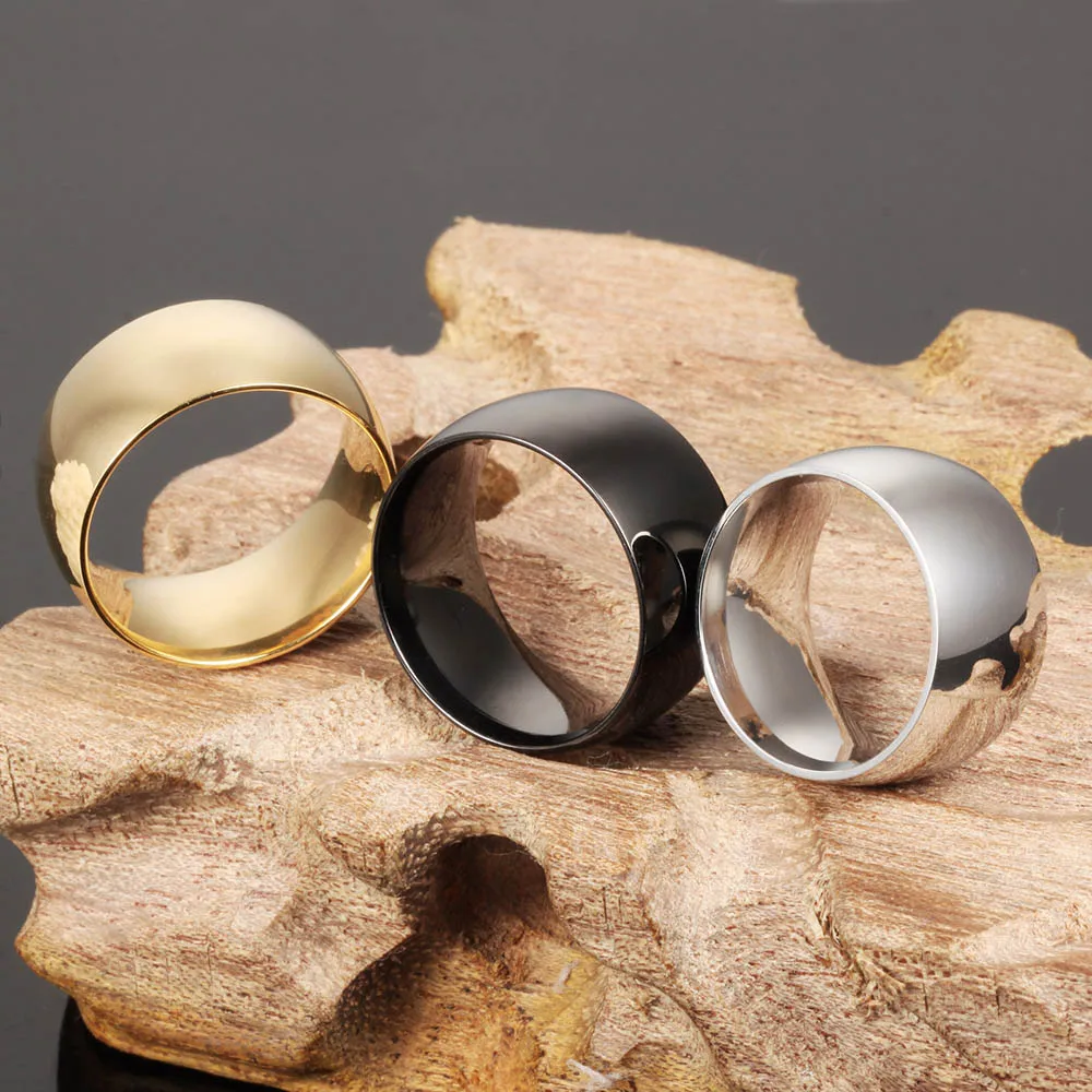 YiKLN кольцо из нержавеющей стали 316L золото/белый/черный цвет модное широкое мужское кольцо обручальные кольца ювелирные изделия Anel OGJ318