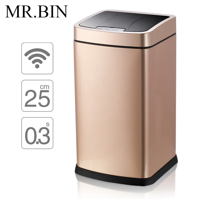 mr bin smart sensor trash can stainless steel induction dustbin