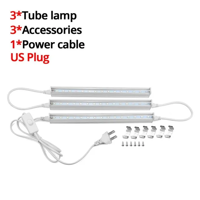 Светодиодный светильник для выращивания, фитолампа для выращивания растений, цветов, фитолампа, полный спектр, для выращивания растений в горшках, 29 см - Испускаемый цвет: 3Pcs US Plug