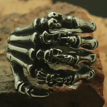 

Men Boy 316L Stainless Steel Cool Punk Gothic Ghost Skull Ring Newest Factory Price