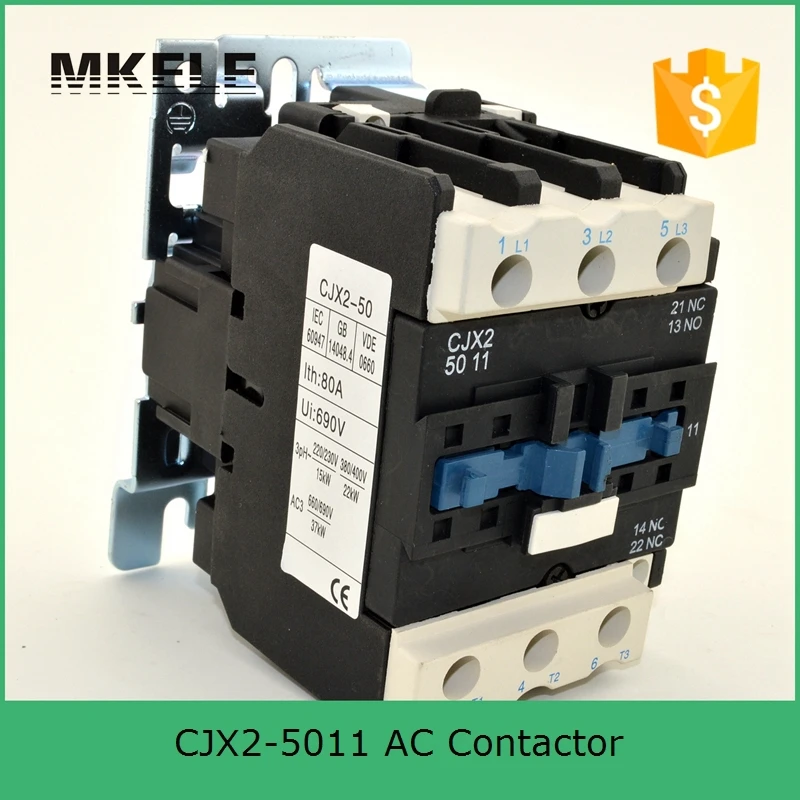 CJX2-5011 3 P+ NO+ NC 50A Номинальная 380 v Катушка 36 V 110 V 220 V Напряжение трехфазный контактор телемеханический контактор с CE одобренный