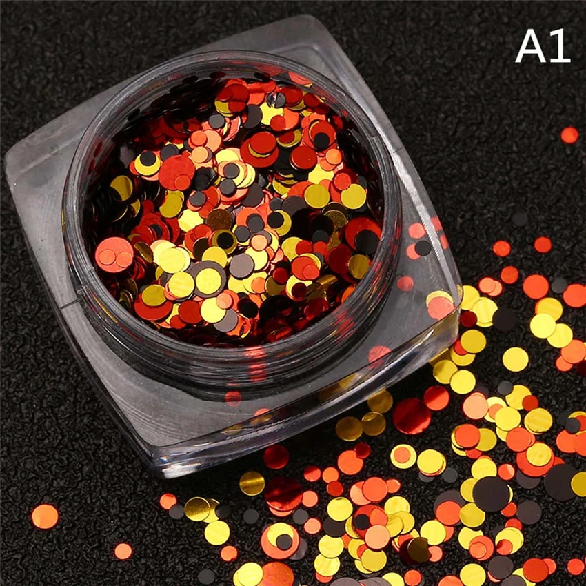 Nail foil 1.5g Hot Fashion Mixed Mini Round Thin Nail Art Glitter Paillette Nail Tip Bottle Gel adesivi unghie 0108 X0424 1 10 - Цвет: A