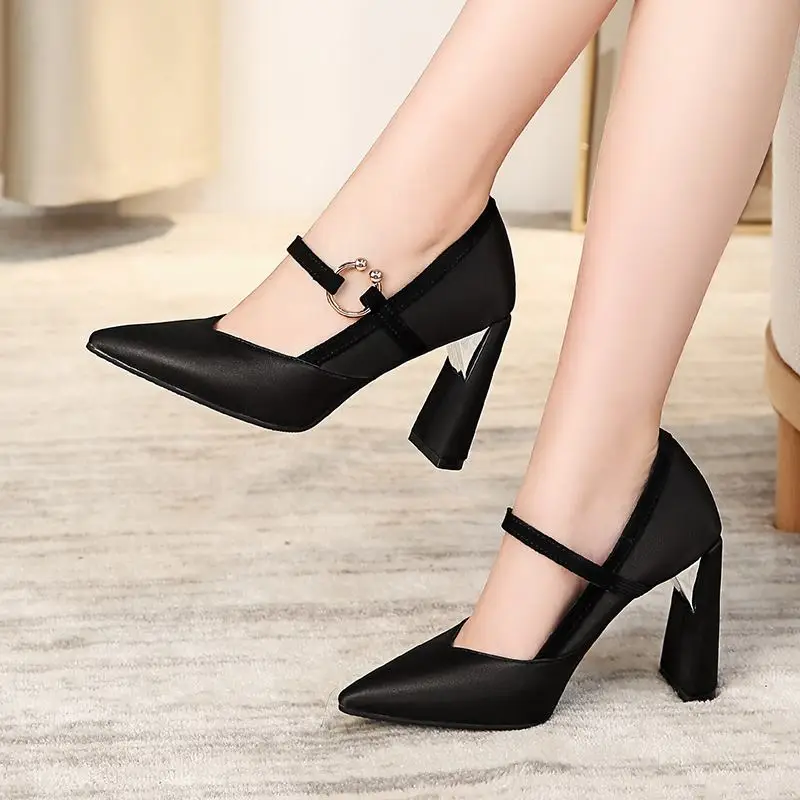 ALLBITEFO/вечерние женские туфли из искусственной кожи на высоком каблуке пикантные женские туфли на высоком каблуке весенние офисные женские туфли на каблуке; Размеры 33-43