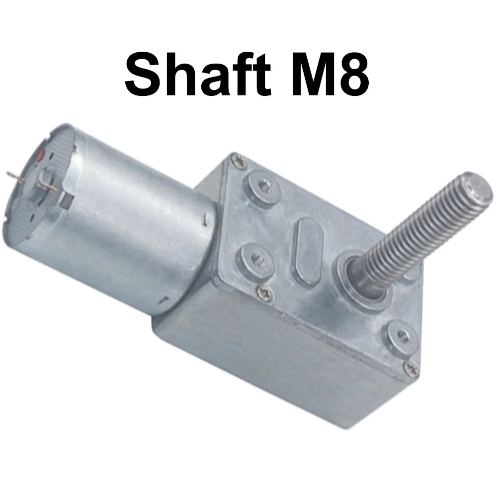 

M8 Threaded shaft Electric DC Worm Geared Motor 6V 12V 24V 6-150RPM High Torque In DC Motor Self Lock Adjustable Speed Reversed