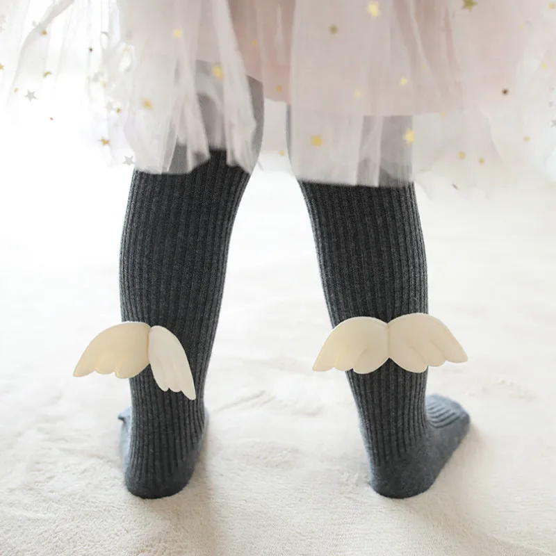 

Autumn Winter Infant Kids Toddler Girls Ruffles Soft Cotton Warmer Angel Wings Cute Ribbed Knitted Tight Stockings Birthday Gift
