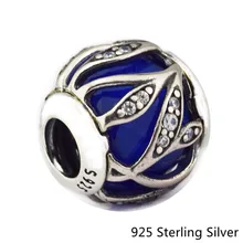

Nature's Radiance Blue Charms Authentic 925 Sterling-Silver-Jewelry DIY Bead Fit European Bracelet for Women Jewelry Making Gift
