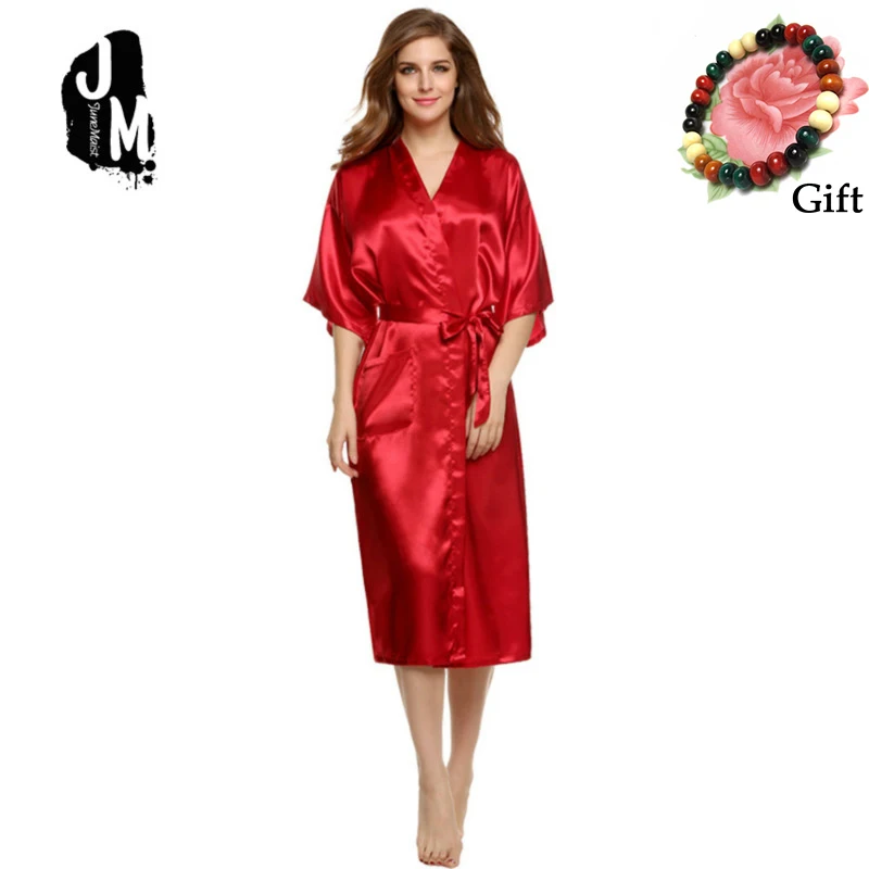 Buy Women Sexy Satin Robes Elegant Half Sleeve