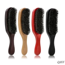 Щетка для бороды с деревянной щетиной кабана с ручкой, Мужская расческа для бритья усов, парикмахерские щетки для чистки