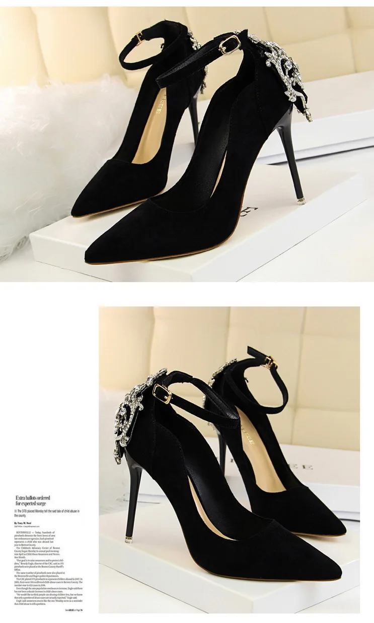 Pointed Pumps Women Shoes 10.5CM Thin Heels