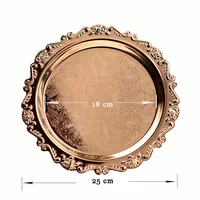 25 cm European Style relief metal plated with silver/gold mini/small dessert/cake/snack Tray dish Fruit Plate party Collection 1