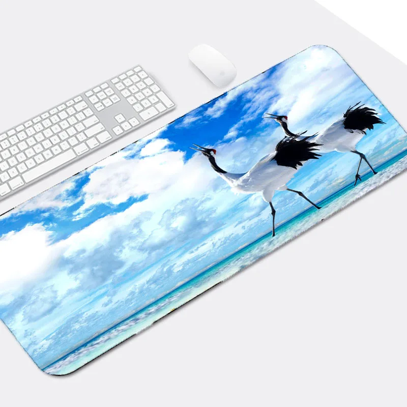 Congsipad Natural Scenery Animals Pattern Mousemat Crane and Owl Creative Funny Diy Mouse Pad Pc Loptop Gaming Mousemat Big Size