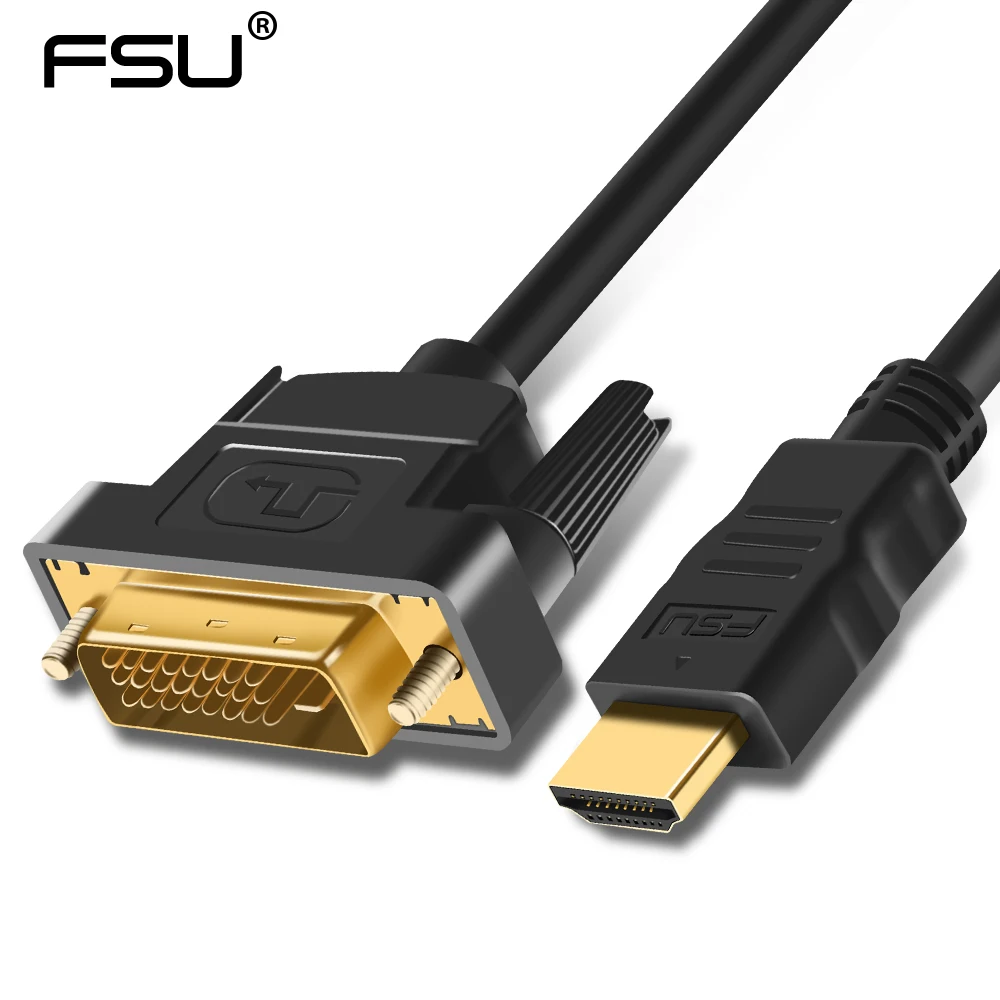 HDMI к DVI 24+ 1 штыревой адаптер Male to Female 3D 1080 P для LCD DVD HDTV xbox Высокоскоростной HDMI кабель 1 м 2 м 3 м 5 м