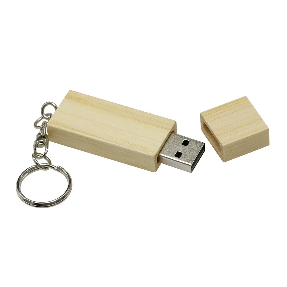 Деревянный бамбуковый USB флеш-накопитель, флешка с деревянным чипом, 4 ГБ, 8 ГБ, 16 ГБ, 32 ГБ, карта памяти, u-диск с брелком, подарок - Цвет: Rectangl Bamboo