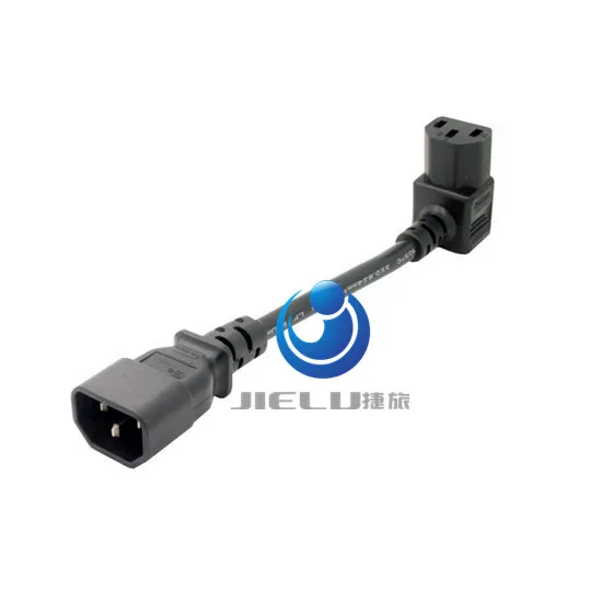 

5 pcs/lot IEC 320 C14 Male to C13 Female PLug PDU/UPS Extension Power cable Connector Up 90 degrees right angle