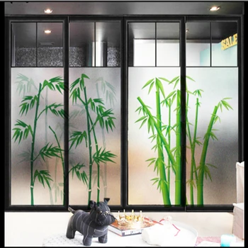 

bamboo leaves Window Glass stickers Glass film toilet bathroom office glass stickers light opaque balcony window glass paste