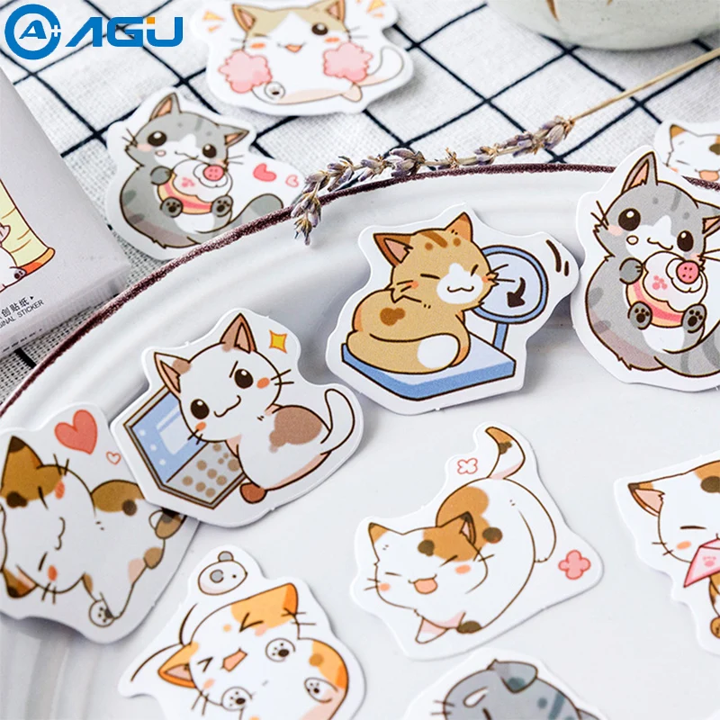 AAGU 45 шт./упак. милый кот дизайн Kawaii японский Декор пуля ежедневник наклейки