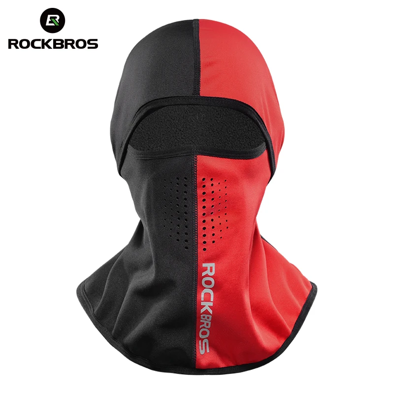ROCKBROS الشتاء الحرارية الصوف قناع للتزلج على الجليد هود كامل واقي الوجه الاوشحة الدراجات قناع الوجه في الهواء الطلق بالاكلافا يندبروف قناع