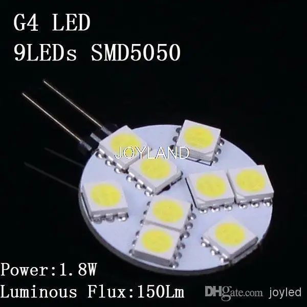 

1.8W SMD5050 9LEDs G4 LED 12v Lights Warm White LED Bulb Lamp Spotlight
