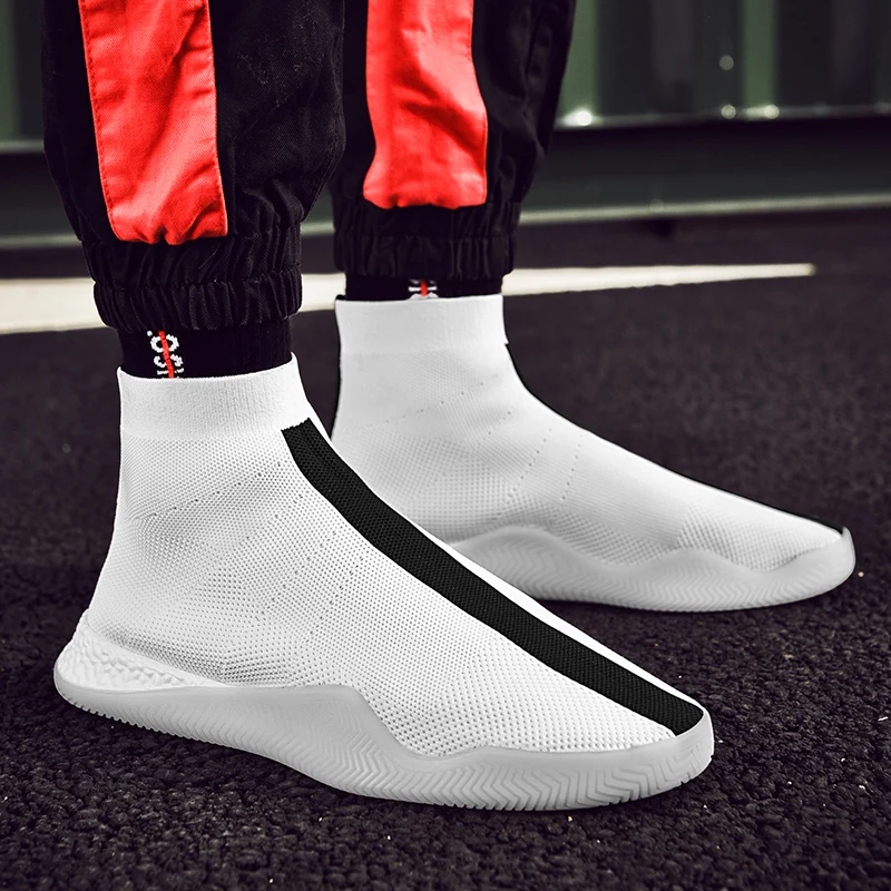 

Tleni Sneakers Men Breathable High Top Shoes Male Trainers Running Shoes For Men Athletic Outdoor Sport Sock Shoes hombre ZL-08
