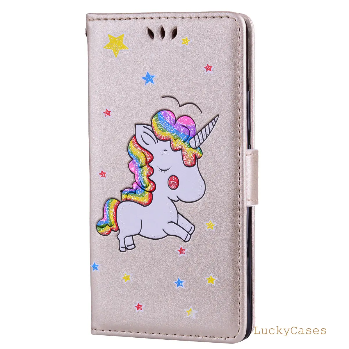 

FGHGF Luxury Flip PU Leather Case For Huawei P9 LITE Unicorn Wallet Cover For Huawei P9 LITE Silicone Frame