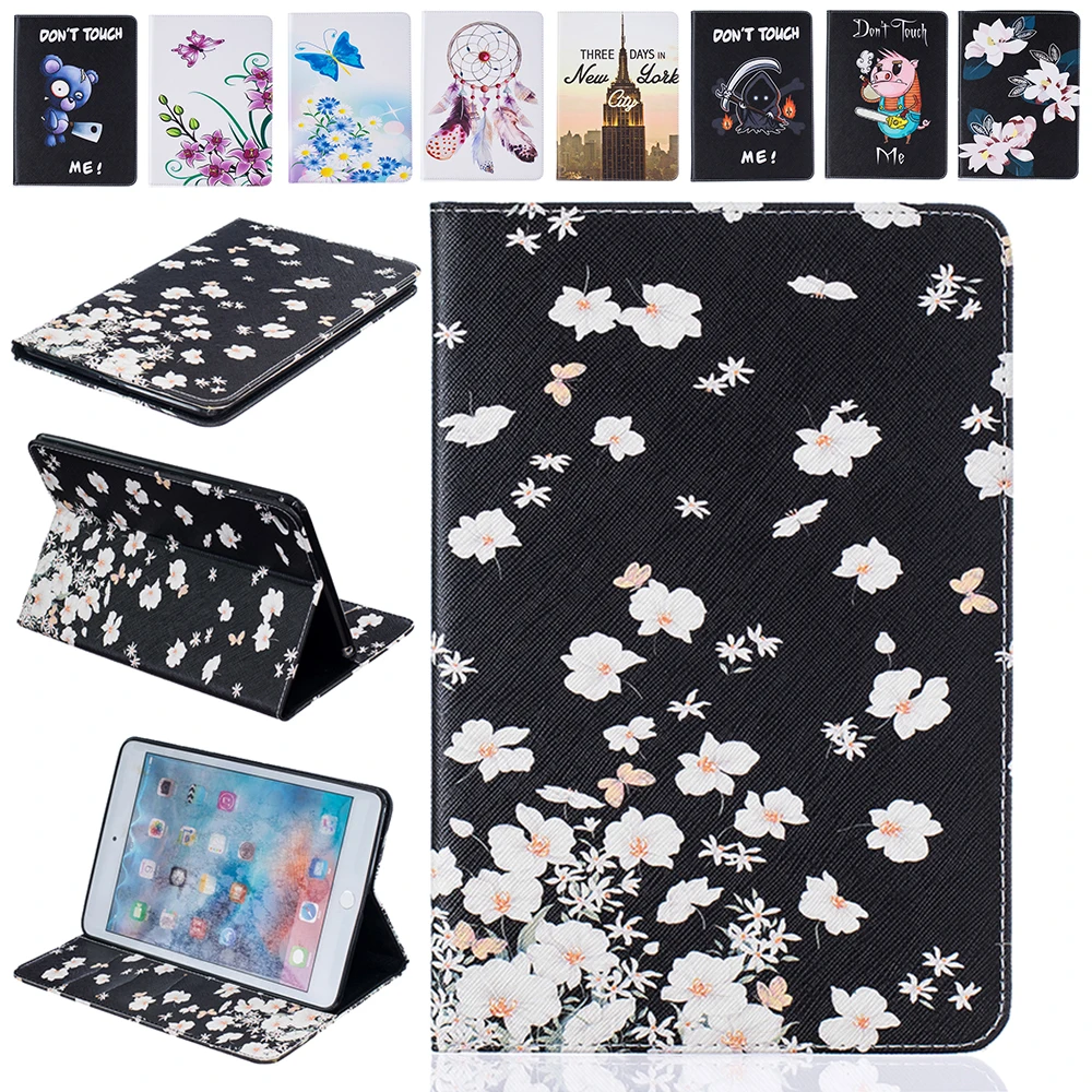 

Printing PU Leather Flip Case For Apple iPad mini4 Case Cute Book Stand Cover Cases for Apple IPad Mini 4 7.9'' Tablet Cases